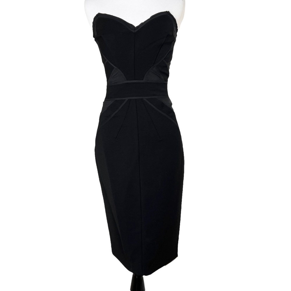 Zac Posen Bonded Strapless Pencil Dress Size 2 in Black Holiday party perfect